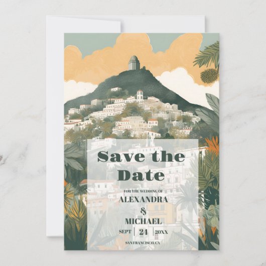 Save The Date Elégant Italie Capri Destination Mariage (Devant)