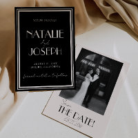 Élégant Ivoire Noir Vieille Fortune Photo Mariage