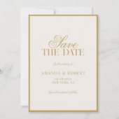 Save The Date Elegant Ivory and Gold Old Money Wedding (Devant)