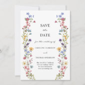 Save The Date Elégant Jardin Fleur sauvage Whimsical Mariage (Devant)