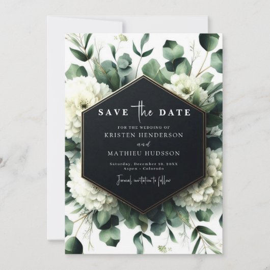 Save The Date Élégant jeu Eucalyptus Mariage numérique (Devant)