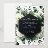 Save The Date Élégant jeu Eucalyptus Mariage numérique (Devant / Derrière)