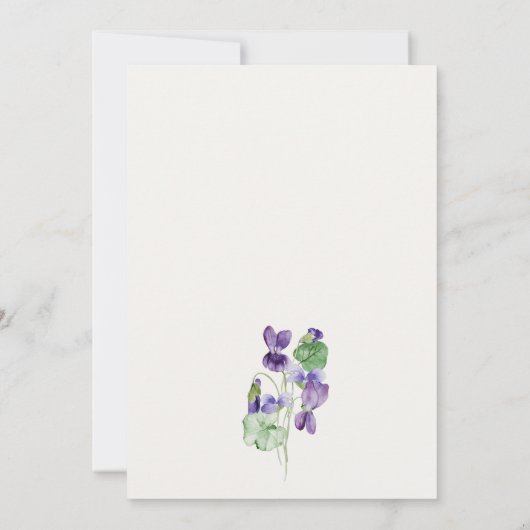 Save The Date Elégant Joli Aquarelle Violet Floral Bunch (Dos)