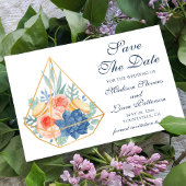 Save The Date Élégant Joli Macaron Floral Succulent