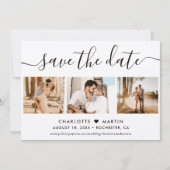 Save The Date Elégant Kraft Mariage papier 4 photo (Devant)