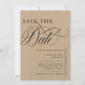 Save The Date Elégant Kraft Texture Photo Vow Renouvellement (Devant)