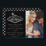 Save The Date Elégant Las Vegas Destination Mariage Photo<br><div class="desc">Célébrez dans le style avec ces mariages modernes et très tendance,  enregistrez les cartes de date. Le design est facile à personnaliser avec votre photo spéciale et le libellé de l'événement et vos invités seront ravis quand ils reçoivent ces cartes fabuleuses.</div>