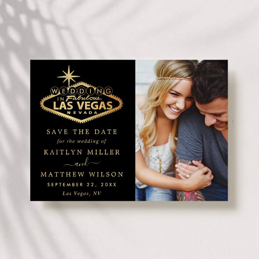Save The Date Elégant Las Vegas Destination Mariage Photo