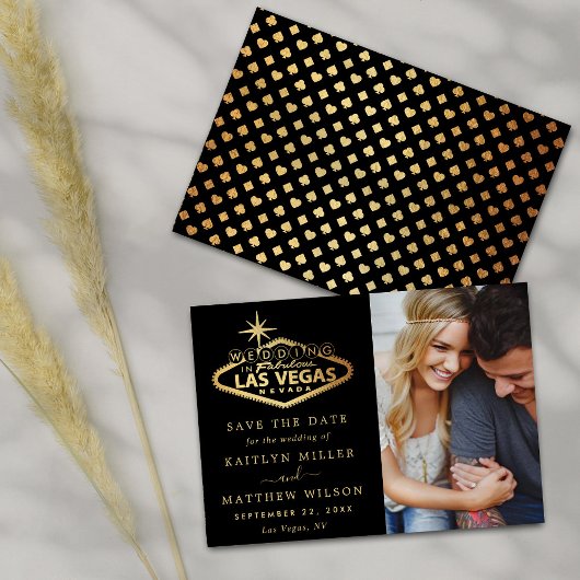 Save The Date Elégant Las Vegas Destination Mariage Photo