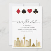 Save The Date Elégant Las Vegas Photo Destination Mariage (Devant)