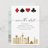 Save The Date Elégant Las Vegas Photo Destination Mariage (Devant / Derrière)