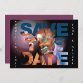 Save The Date Élégant Lens Flare Mariage Photo Enregistrer La Da (Devant / Derrière)