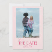 Save The Date Elegant Light Deep Pink Minimalist Photo Wedding (Devant)