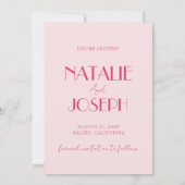 Save The Date Elegant Light Deep Pink Minimalist Photo Wedding (Dos)