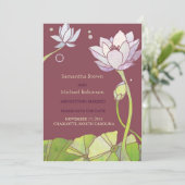 Save The Date Elégant Lotus Wedding Enregistrer la date Invitati (Debout devant)