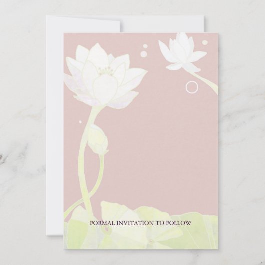 Save The Date Elégant Lotus Wedding Enregistrer la date Invitati (Dos)