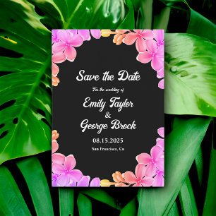 Save The Date Élégant Lumière de néon Roses Boho Mariage Floral