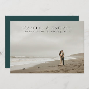 Save The Date Élégant Luxueux Photo Emerald Green Mariage