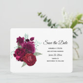 Save The Date Elegant Magenta Rose Floral Bouquet (Debout devant)
