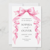 Save The Date Élégant Mariage à mâchoire douce rose (Devant)