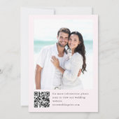 Save The Date Élégant Mariage à mâchoire douce rose (Dos)