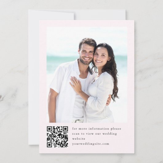 Save The Date Élégant Mariage à mâchoire douce rose (Dos)