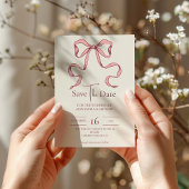 Save The Date Élégant Mariage à main rose tiré