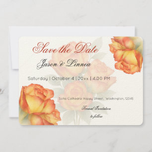 Save The Date Elégant Mariage Aquarelle Rose Pétales Pastel