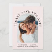 Save The Date Élégant Mariage Arch Photo rose (Devant)