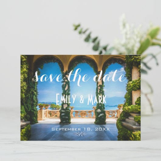 Save The Date Élégant Mariage Arches d'Italie Enregistrer la dat (Debout devant)