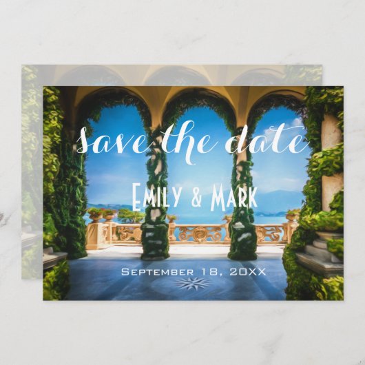 Save The Date Élégant Mariage Arches d'Italie Enregistrer la dat (Devant / Derrière)
