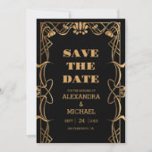 Save The Date Élégant Mariage Art Nouveau (Devant)