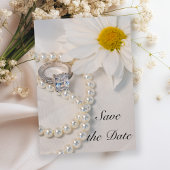 Save The Date Elégant mariage blanc marguerite Enregistrer la da