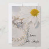 Save The Date Elégant mariage blanc marguerite Enregistrer la da (Devant)