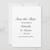 Save The Date Elégant mariage blanc marguerite Enregistrer la da (Dos)