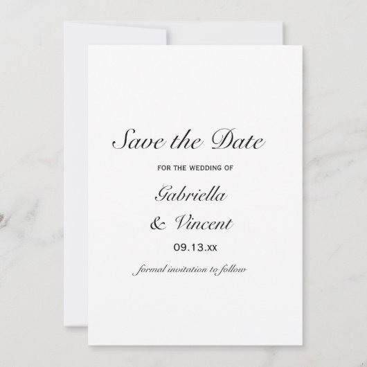 Save The Date Elégant mariage blanc marguerite Enregistrer la da (Dos)