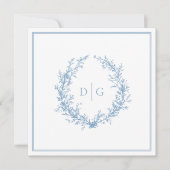 Save The Date Elégant Mariage Bleu Victorien Enregistrer la date (Devant)