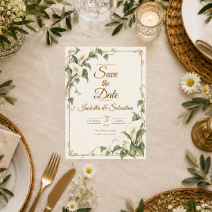 Save The Date Élégant mariage botanique au lys calla