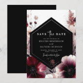 Save The Date Élégant Mariage Bourgogne (Devant / Derrière)