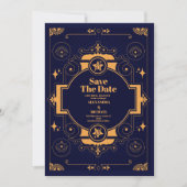 Save The Date Élégant Mariage céleste (Devant)