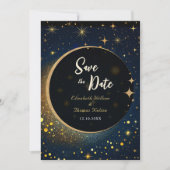 Save The Date Élégant mariage céleste de lune mystique (Devant)