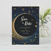 Save The Date Élégant mariage céleste de lune mystique (Debout devant)