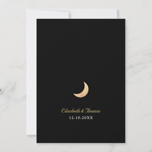 Save The Date Élégant mariage céleste de lune mystique (Dos)