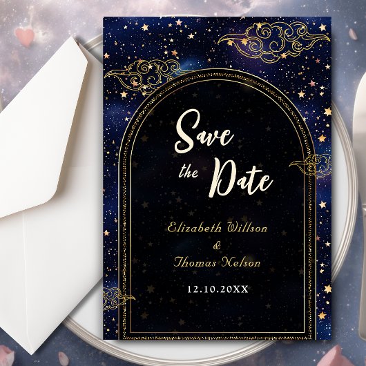 Save The Date Élégant mariage céleste mystique