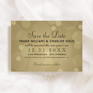 Save The Date Élégant mariage Champagne or et noir