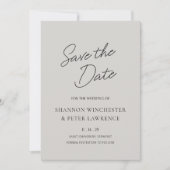 Save The Date Élégant Mariage classique gris (Devant)