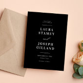 Save The Date Élégant Mariage classique noir et blanc