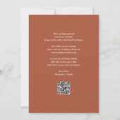 Save The Date Élégant mariage code QR Terracotta (Dos)