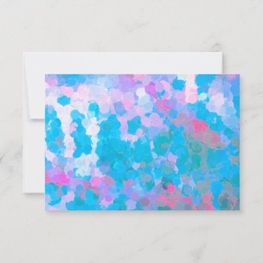 Save The Date Elégant Mariage couleur bleu rose Aquarelle (Dos)