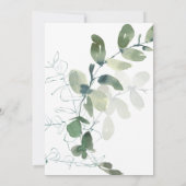 Save The Date Elégant Mariage d'aquarelle Eucalyptus (Dos)